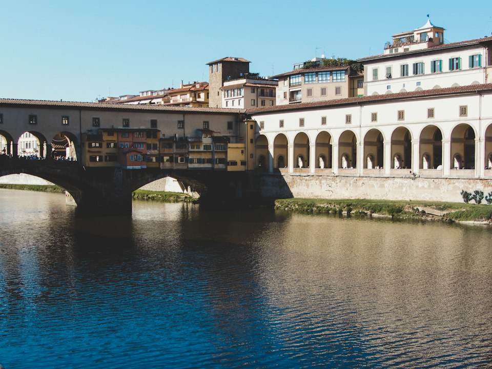 Ponte Vecchio medieval bridge over the Arno River in Florence