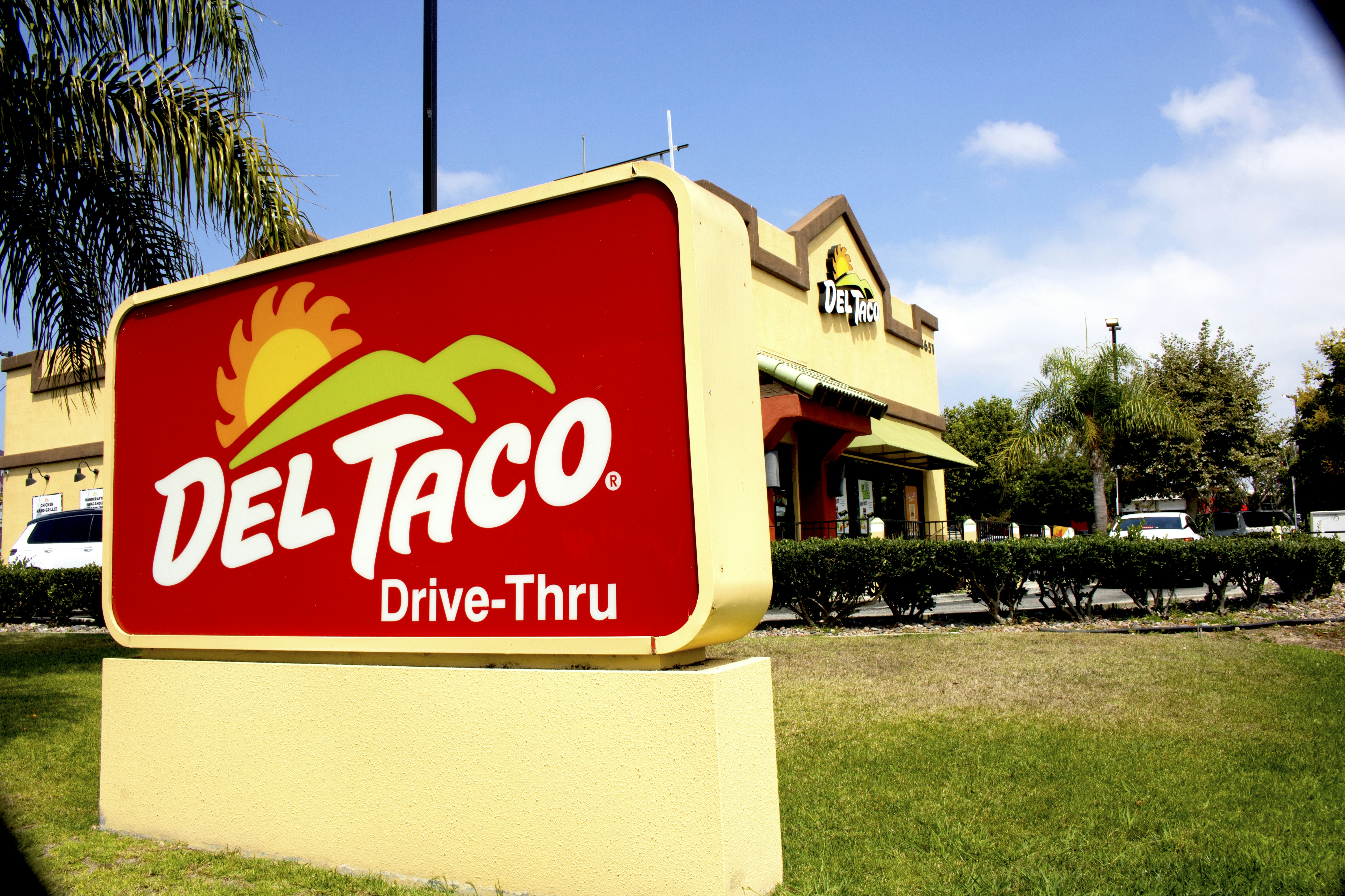 Restaurant exterior with large sign