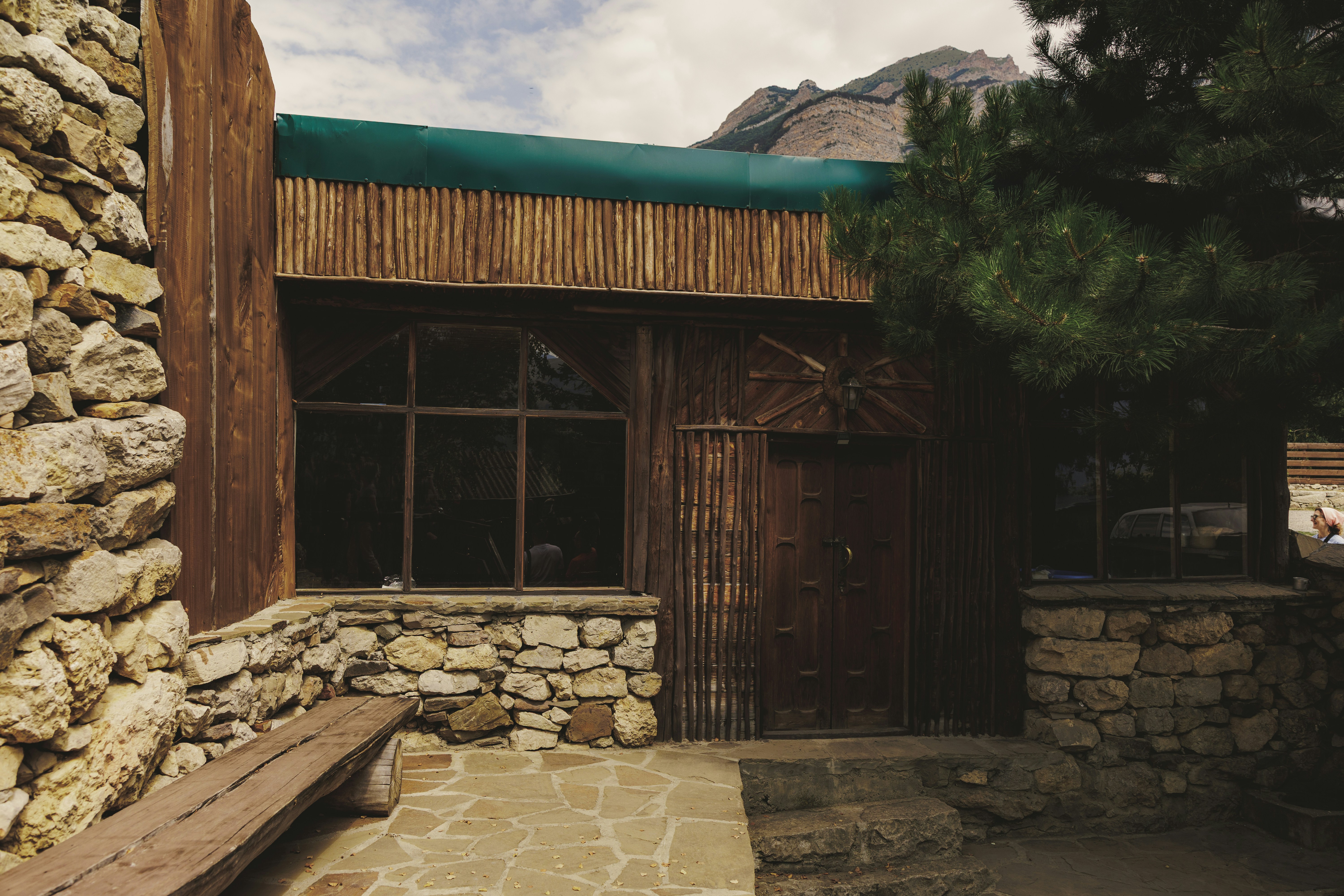 Cozy rustic cabin exterior