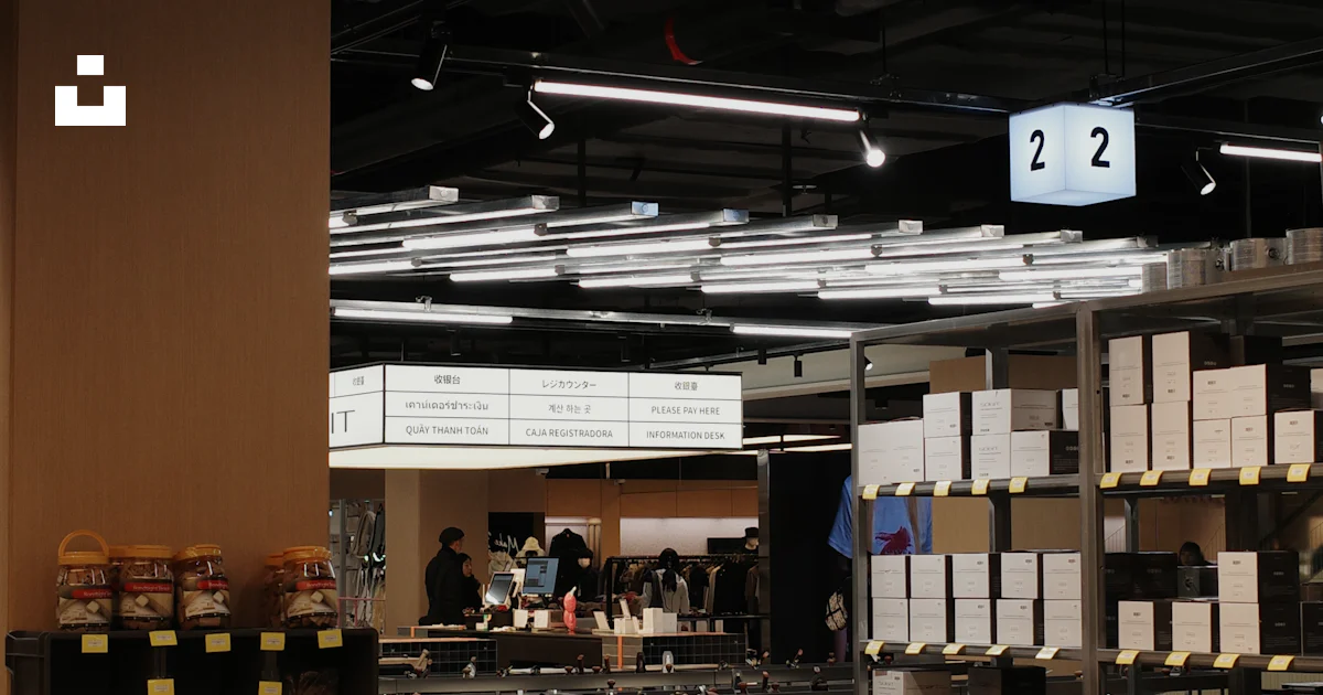 Shops Using Numbers Interior of a modern store with numbered signs. photo – Free Interior ...