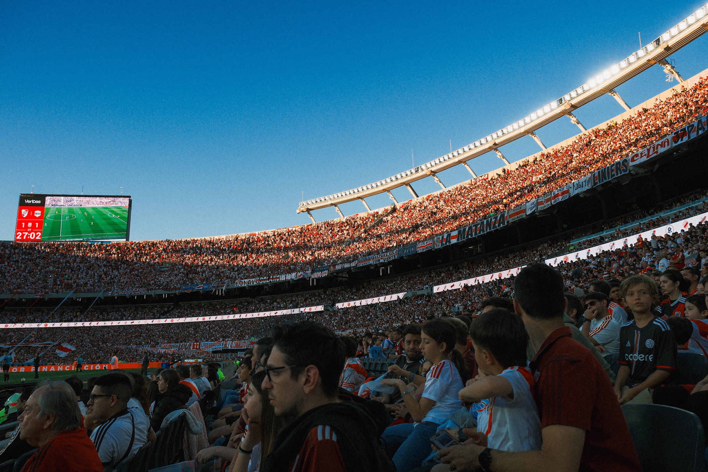 Argentine football supporters in a Buenos Aires stadium