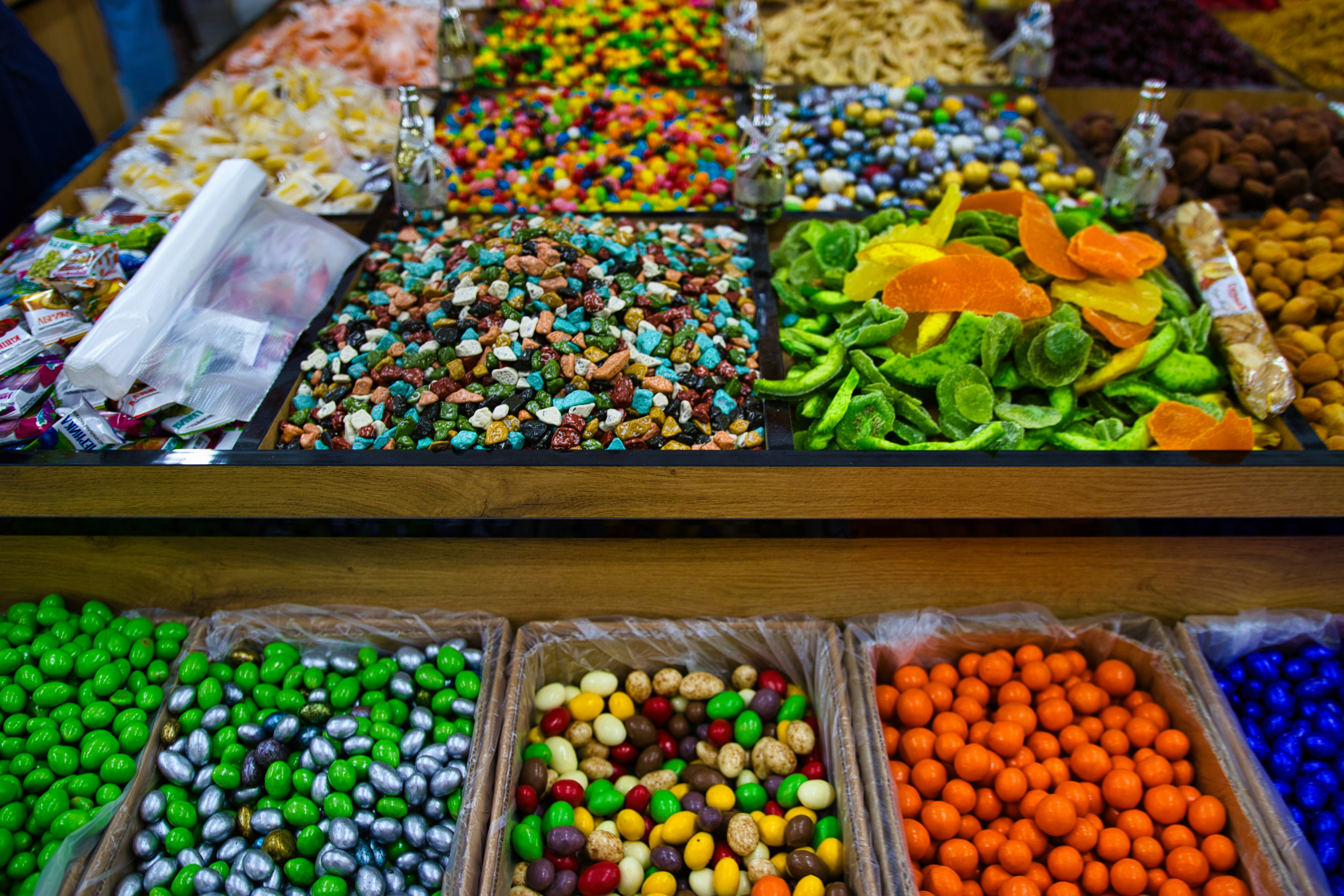 Assorted candies and nuts