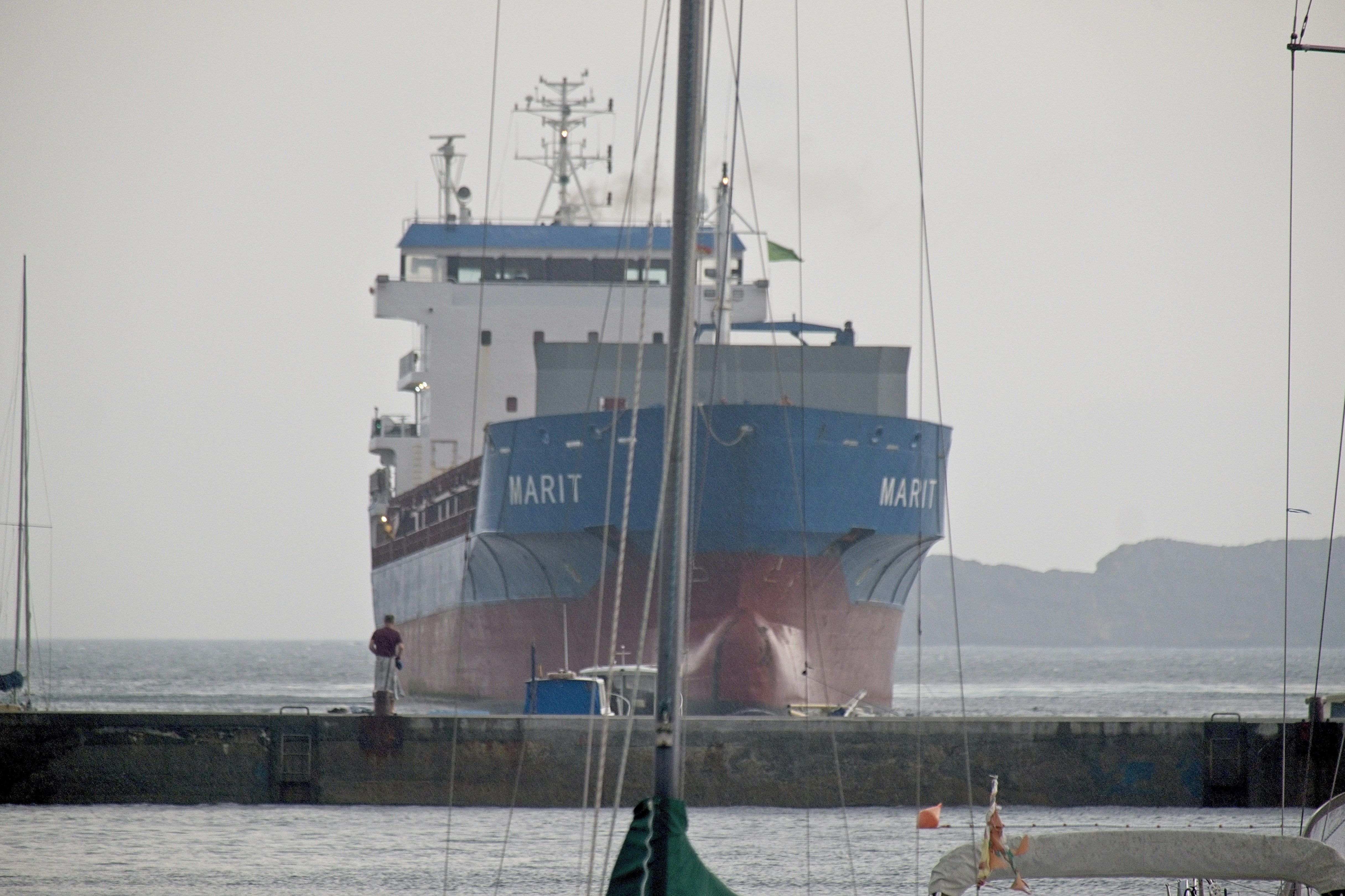 Cargo ship at pier