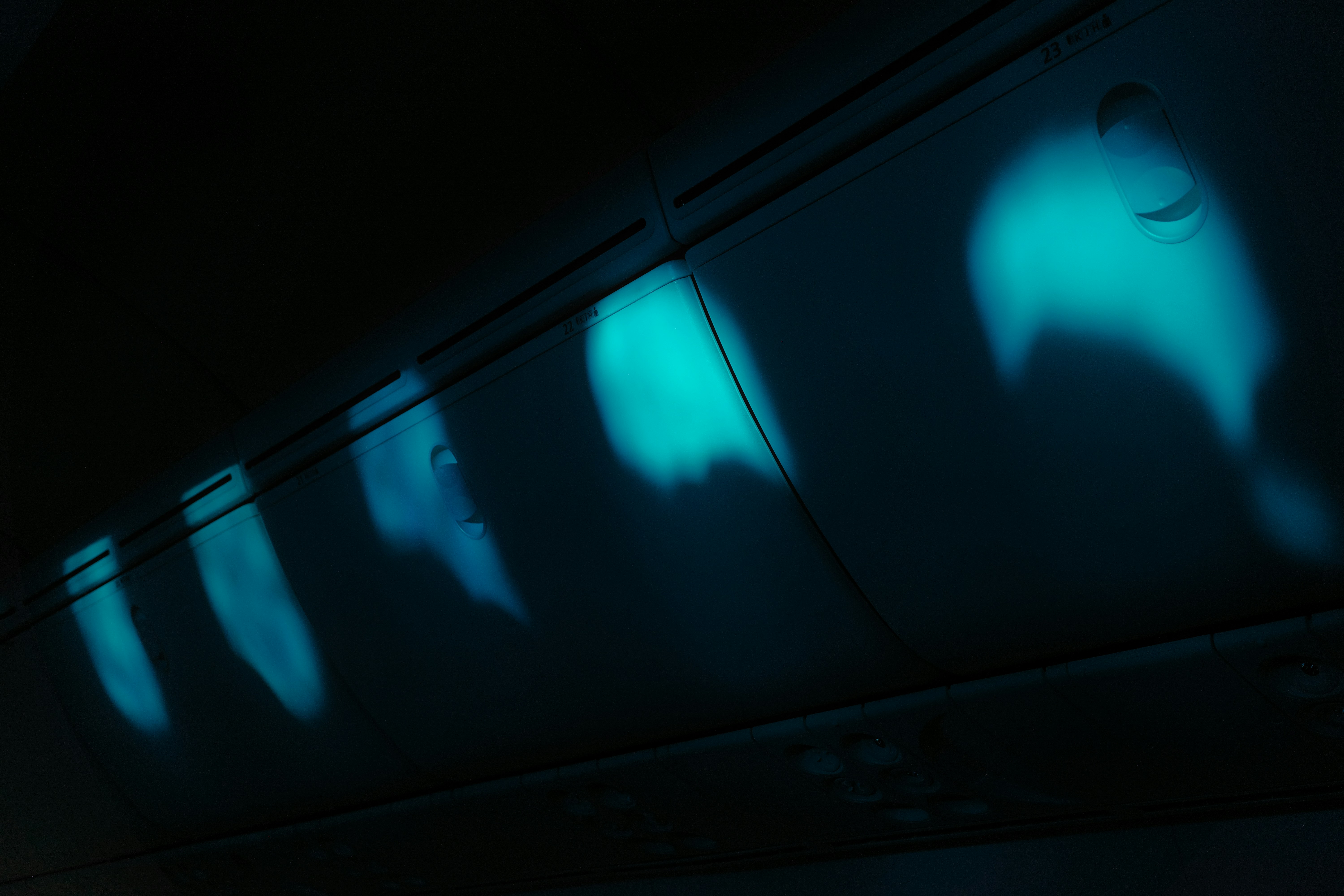 abstract-blue-lights-on-dark-ceiling