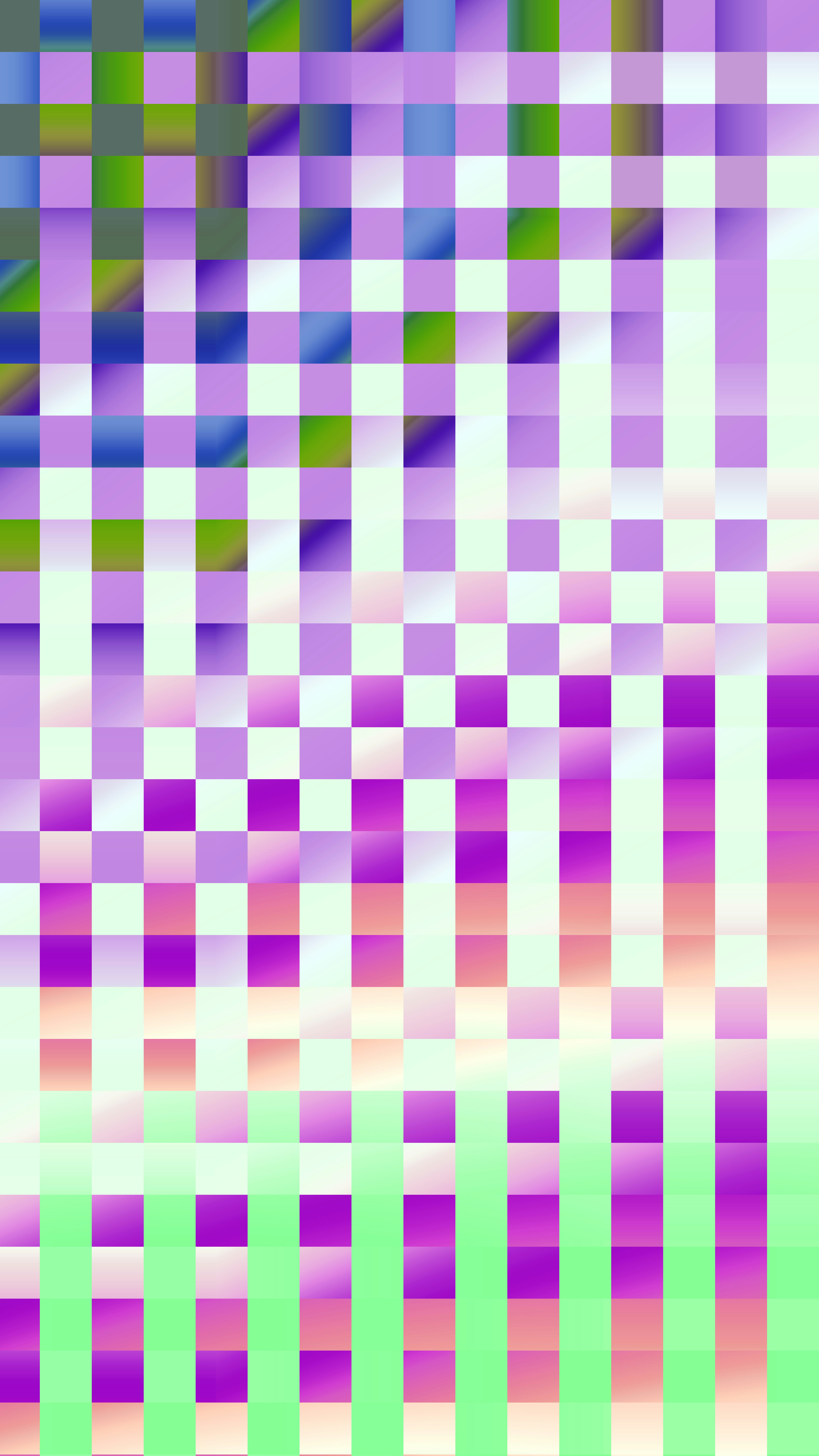 Abstract checkered pattern with purple and green gradient