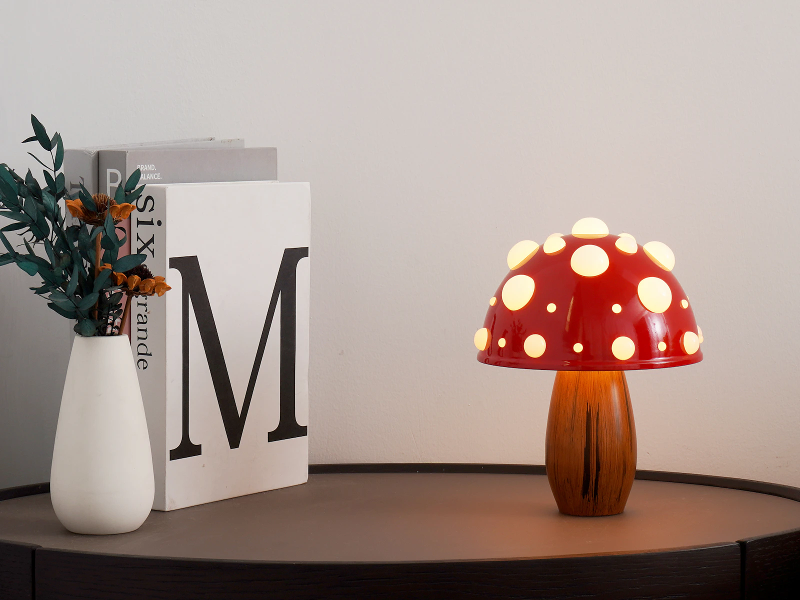 Orange 1970s mushroom lamp