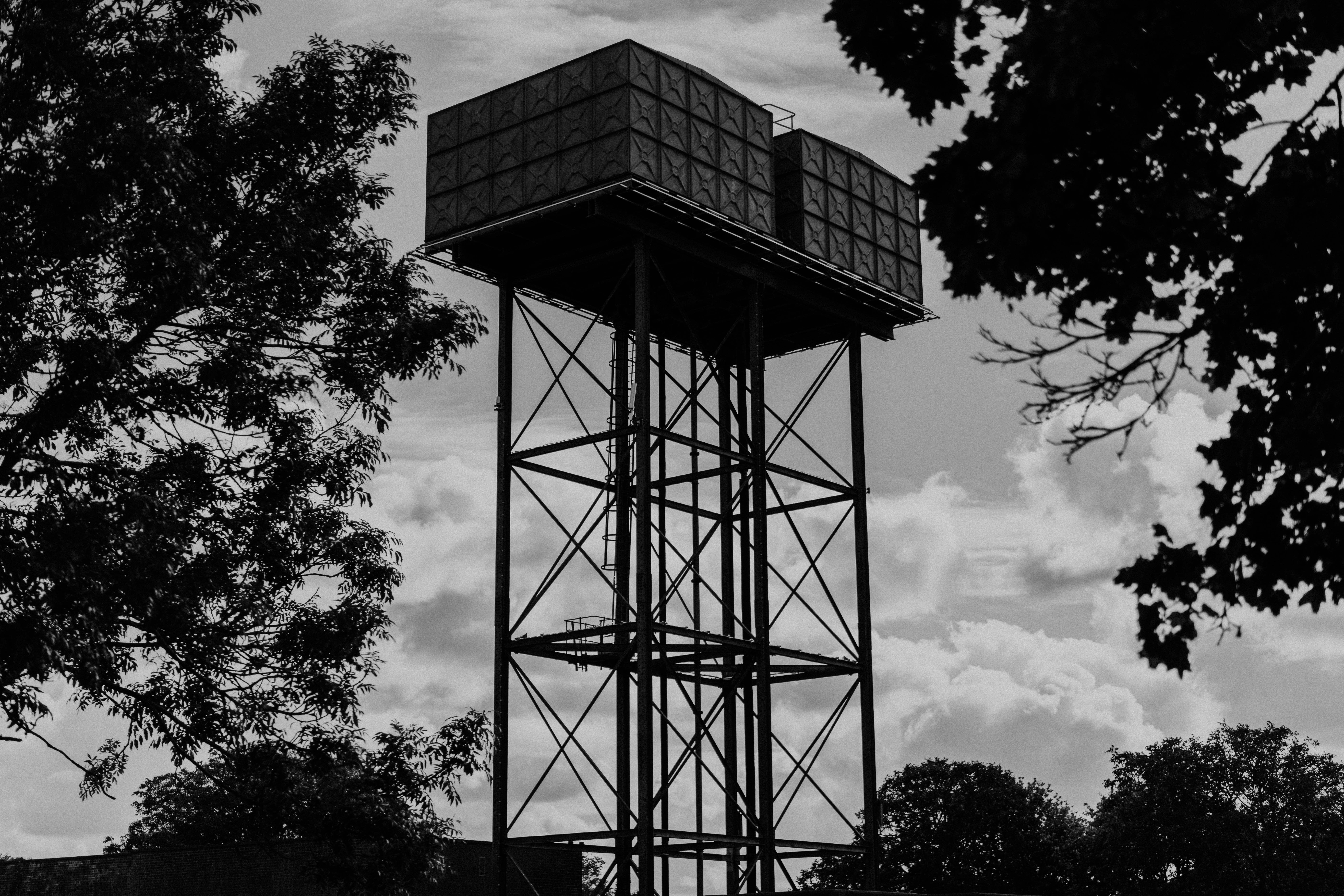 Industrial water tower