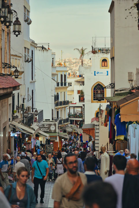 Mediterranean marketplace atmosphere