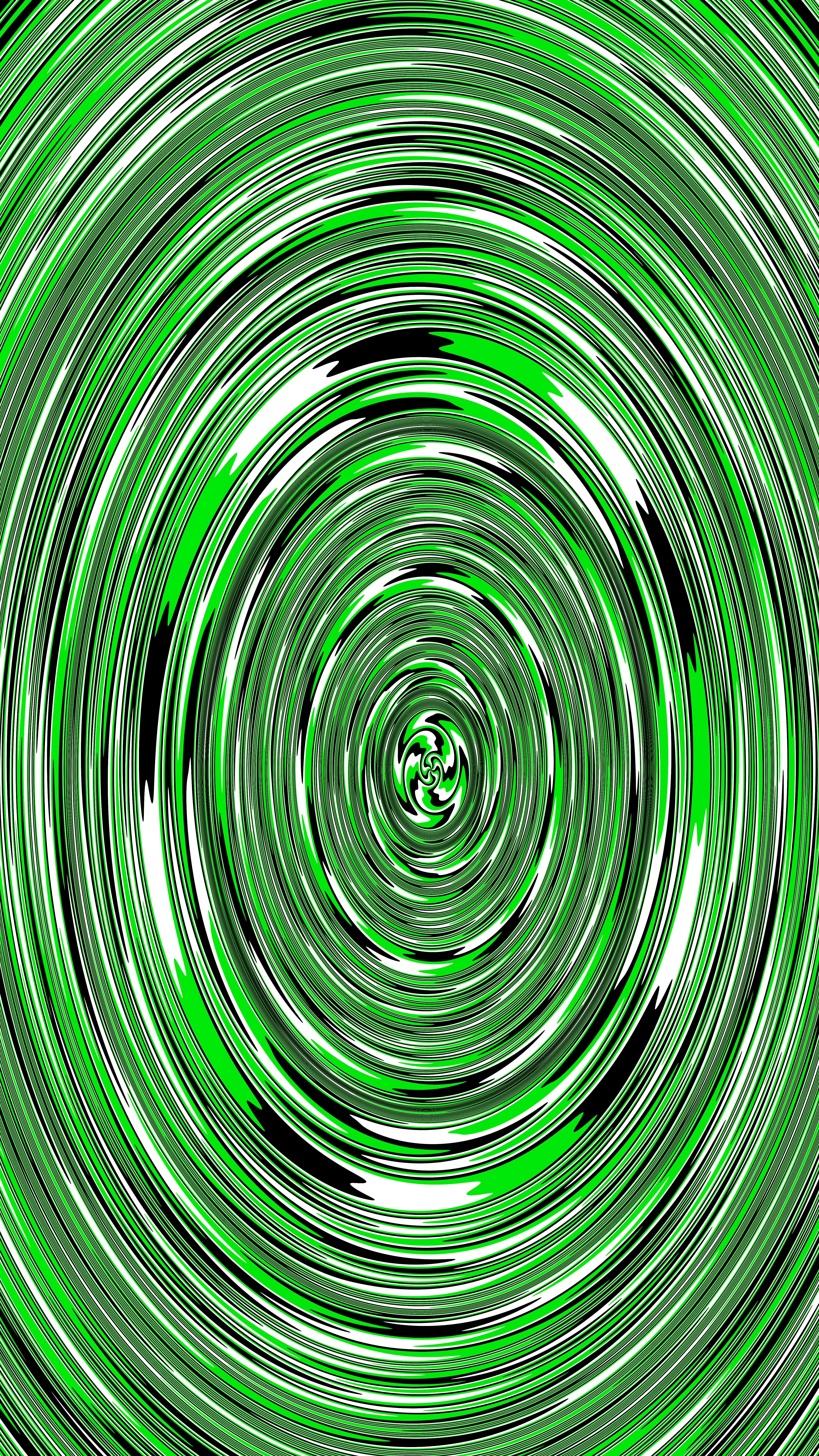 Concentric green and white rings create a swirling pattern.