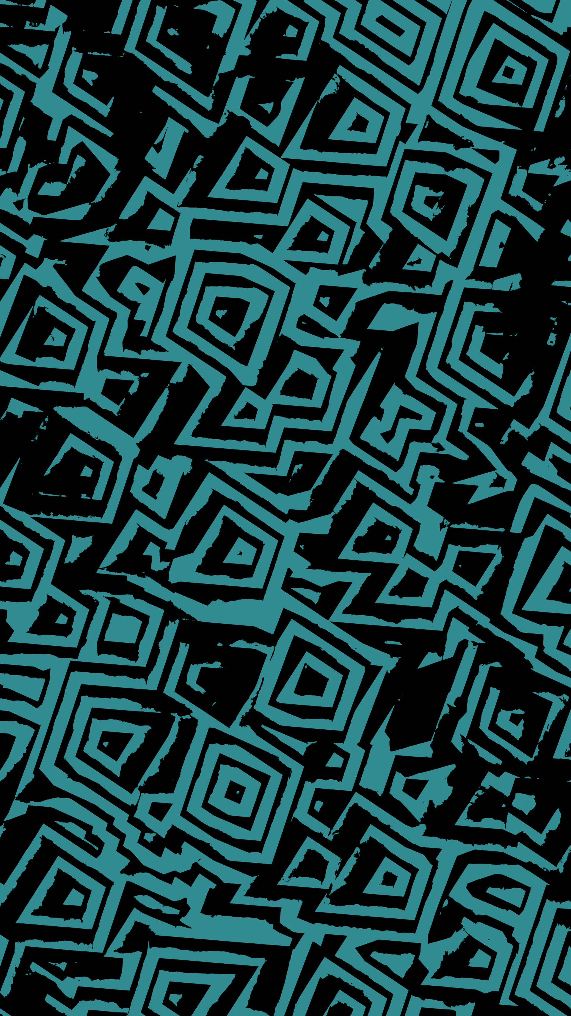 Teal and black geometric abstract pattern