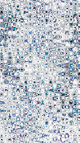 Abstract pattern of blue and purple shapes on white