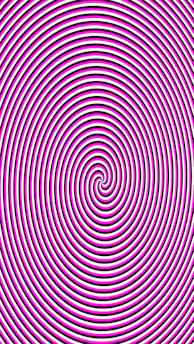 Pink and white spiral pattern with black outlines