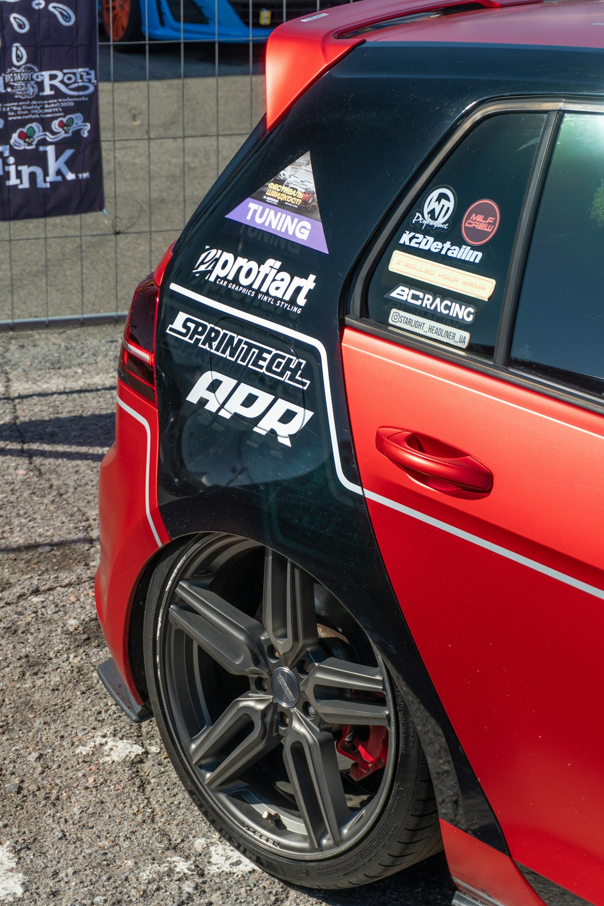 Custom livery wrap with racing graphics