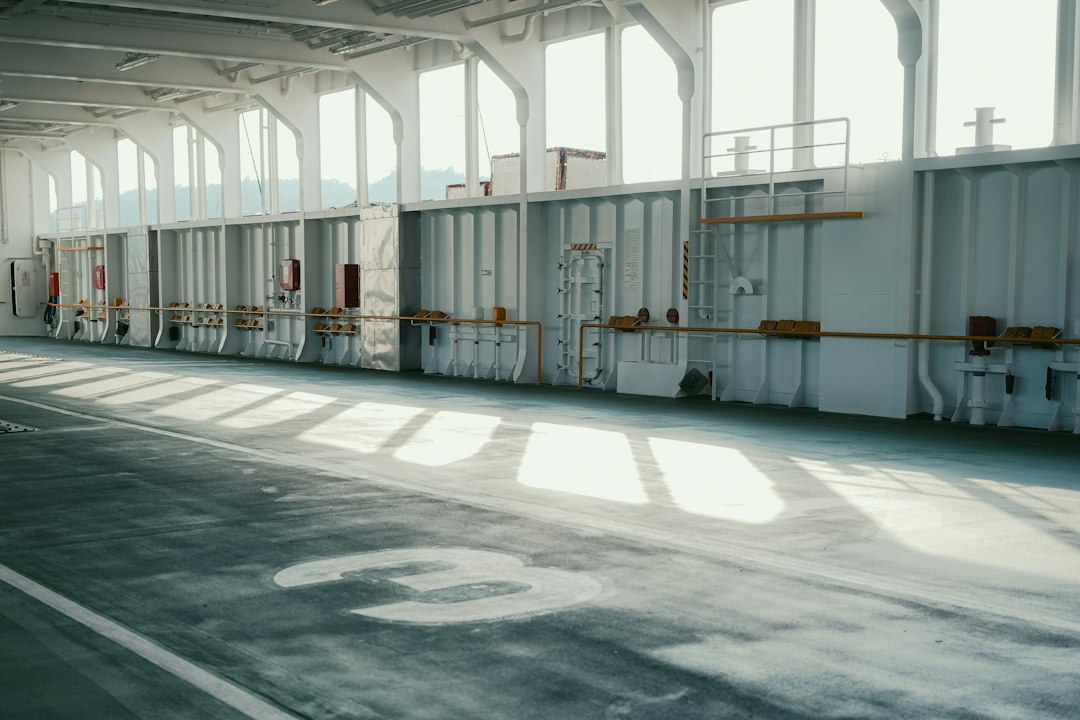 car on ferry deck