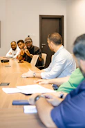 Diverse group of people in a business meeting