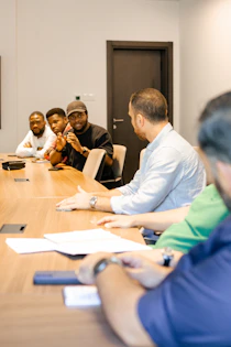 Diverse group of people in a business meeting