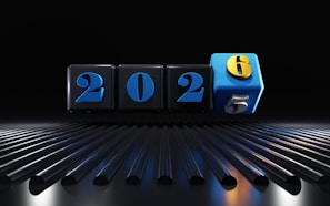 Year 2026 represented by cubes and a dice.