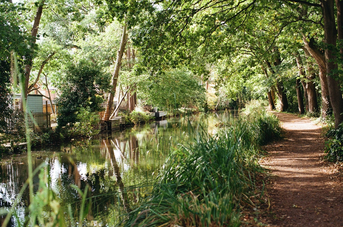 The Basingstoke Canal near Woking, Surrey, where Woking Borough Council is the local planning authority
