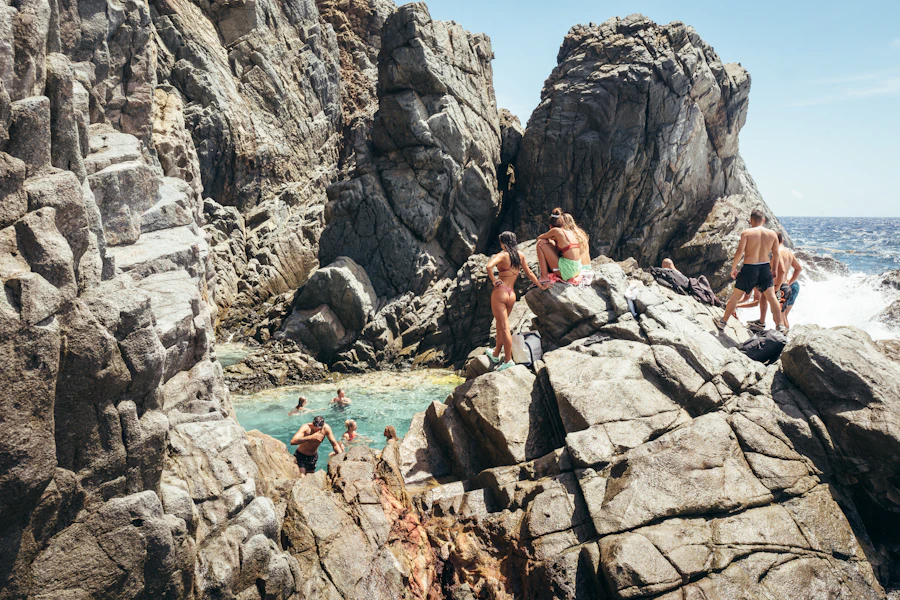 Rocky natural pool along the coast
