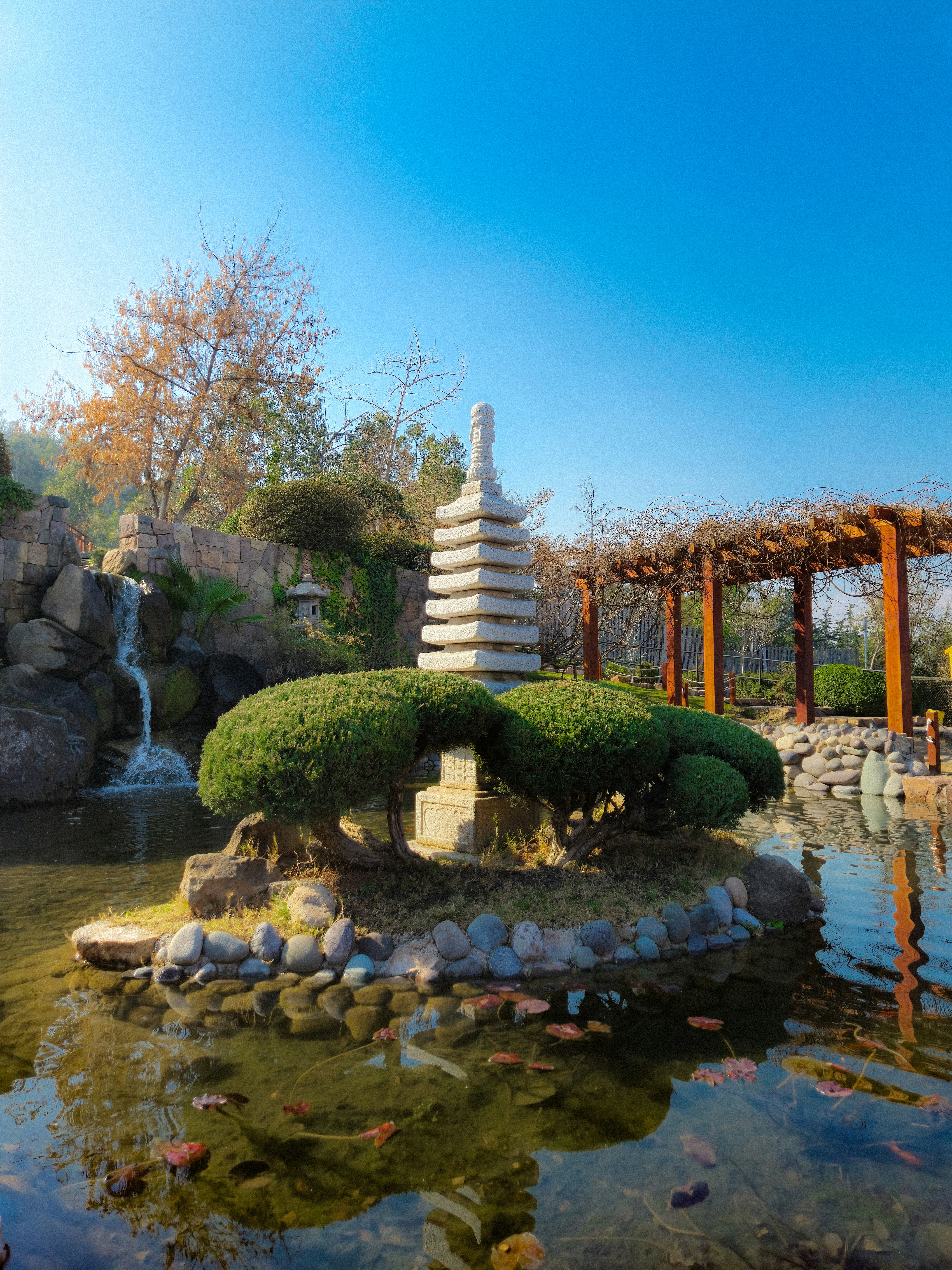 Peaceful Zen garden with traditional elements
