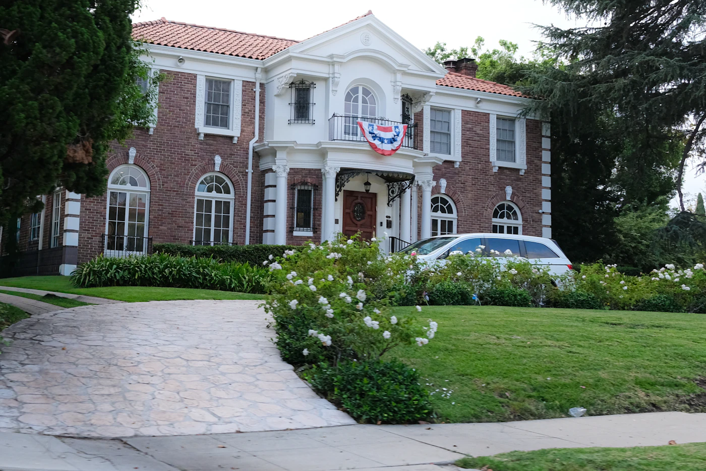 Fox Chapel PA real estate brick traditional home with white trim, Pittsburgh suburb