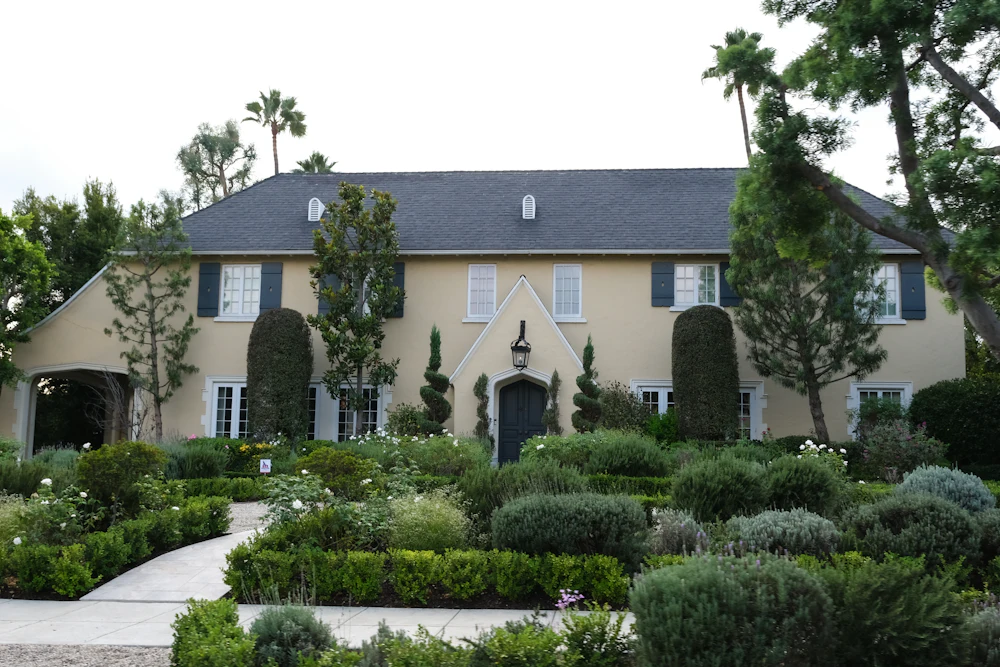 Manicured lawn and landscaping
