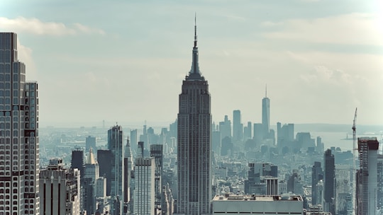 Empire state building with new york city skyline.