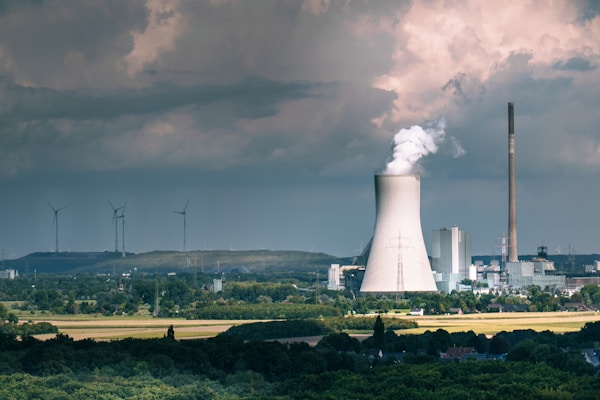 Power plant cooling tower representing nuclear facility jurisdiction ruling