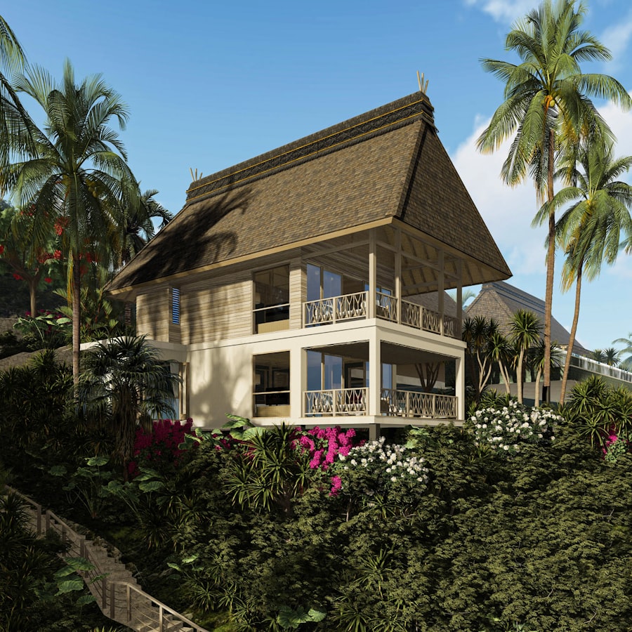 The lodge in its clearing