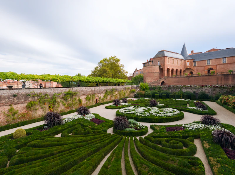Beautiful landscape design with lush garden plantings