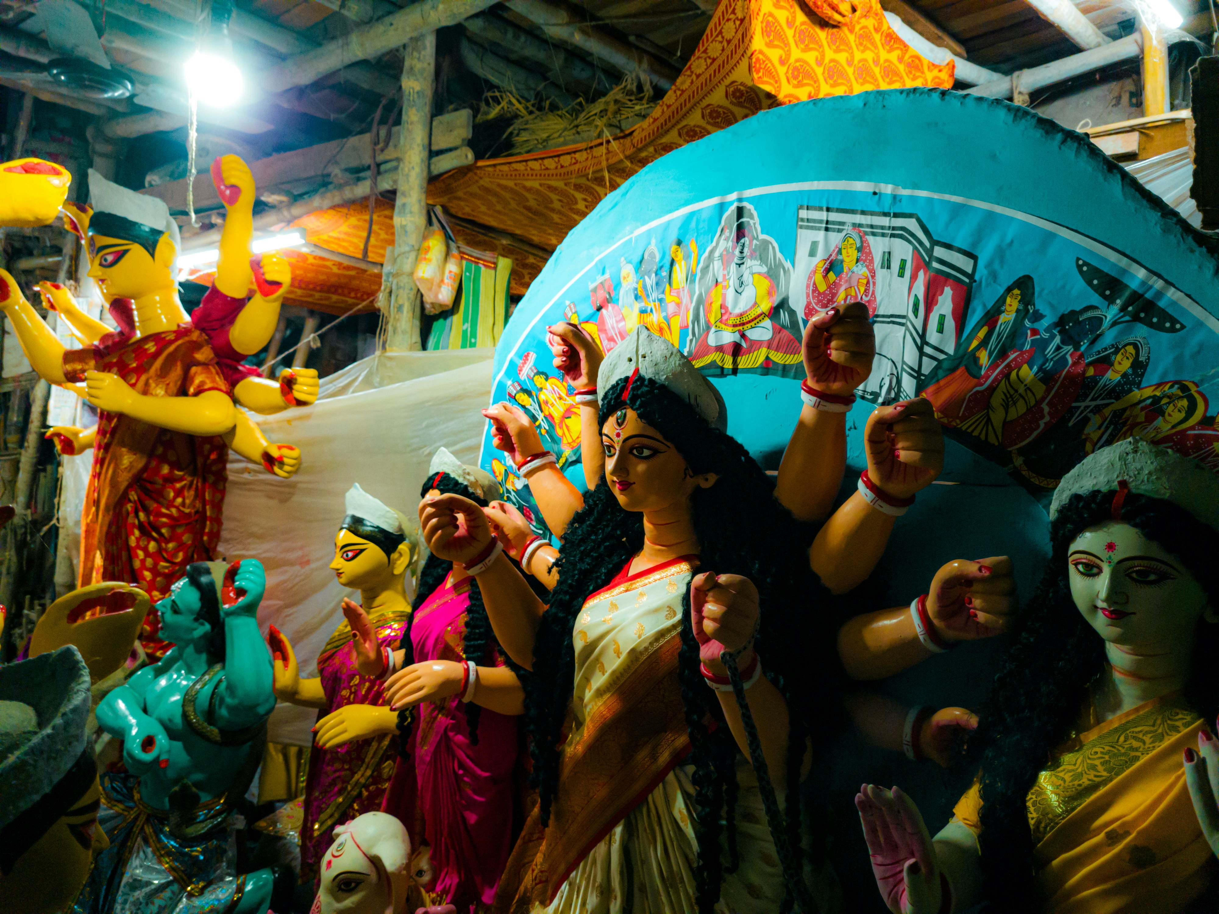 Indian craftsman workshop with deities