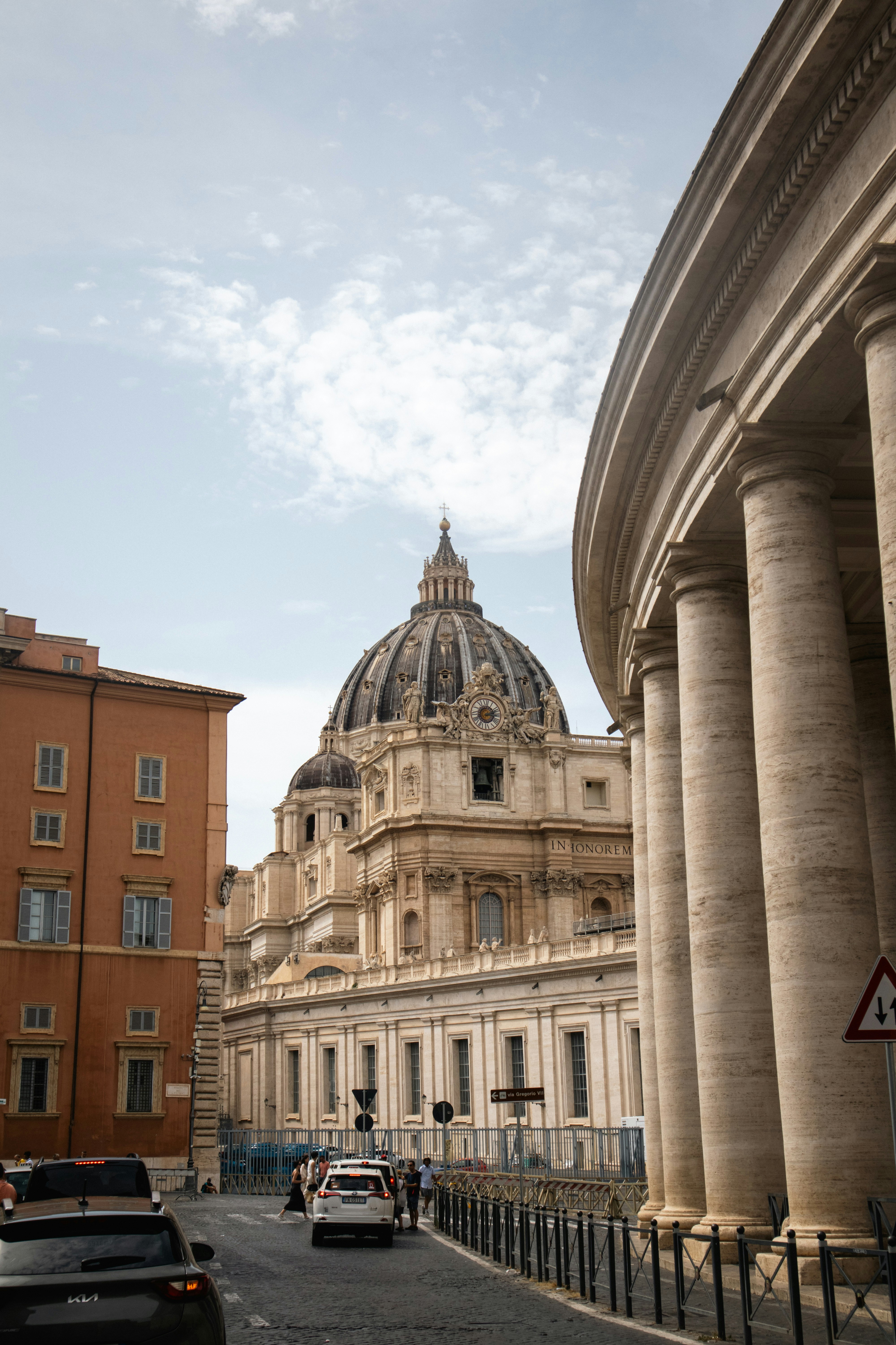 Grand dome building with classical columns and street