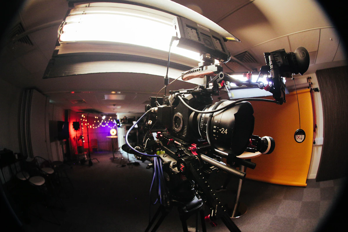 Video production crew on set