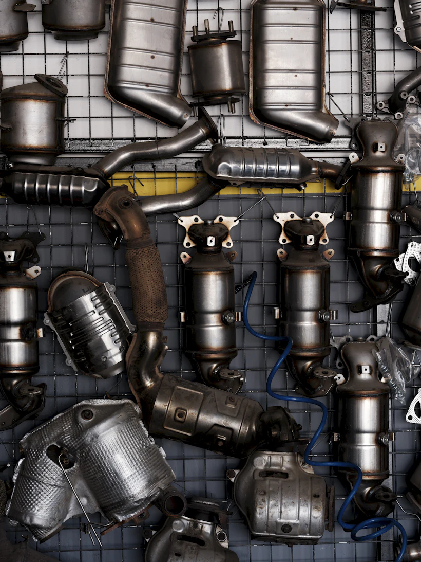 Exhaust and emissions components on the shop bench
