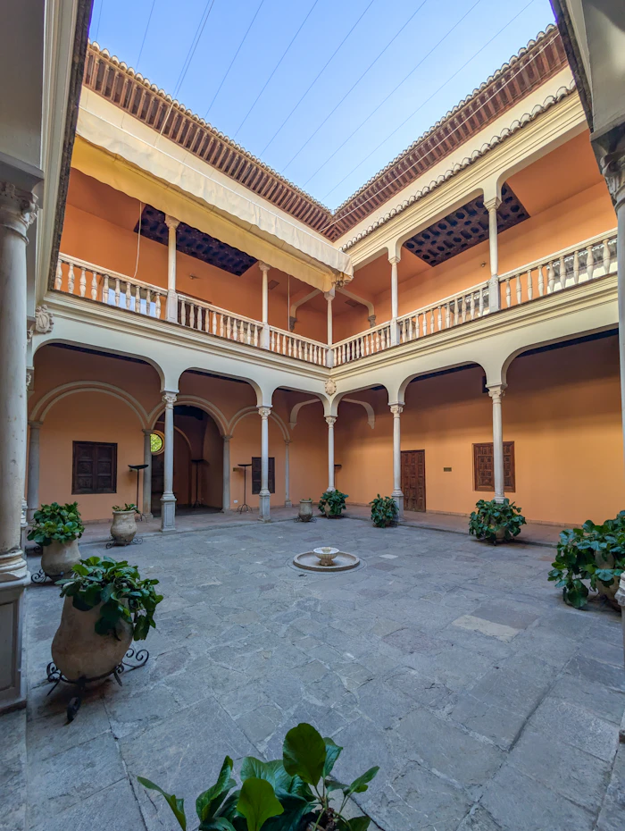 Arched walkway courtyard
