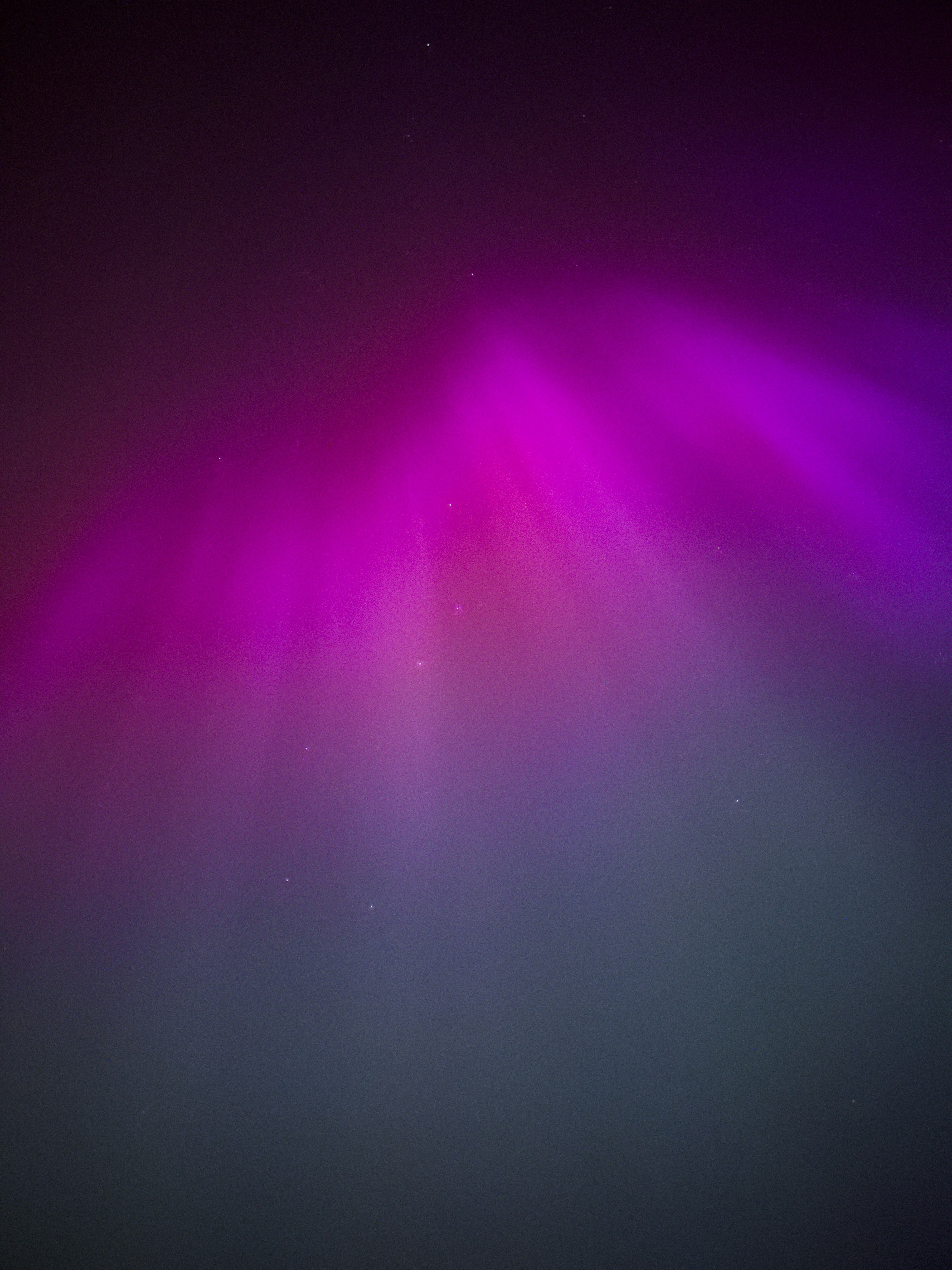 Purple and pink aurora borealis in night sky