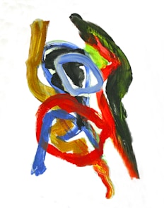 Abstract painting with bold brushstrokes and vibrant colors