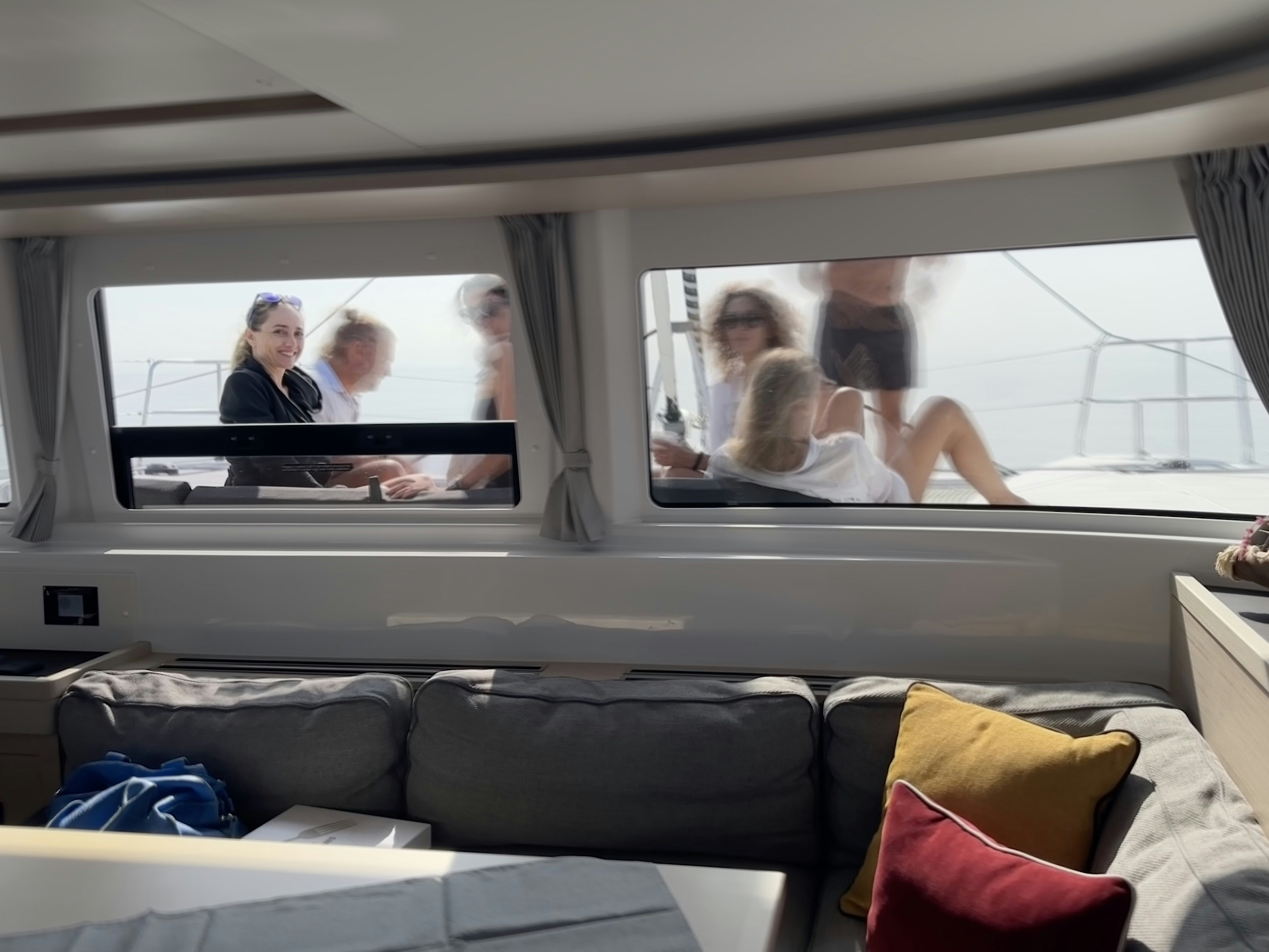 People enjoying a day on a yacht