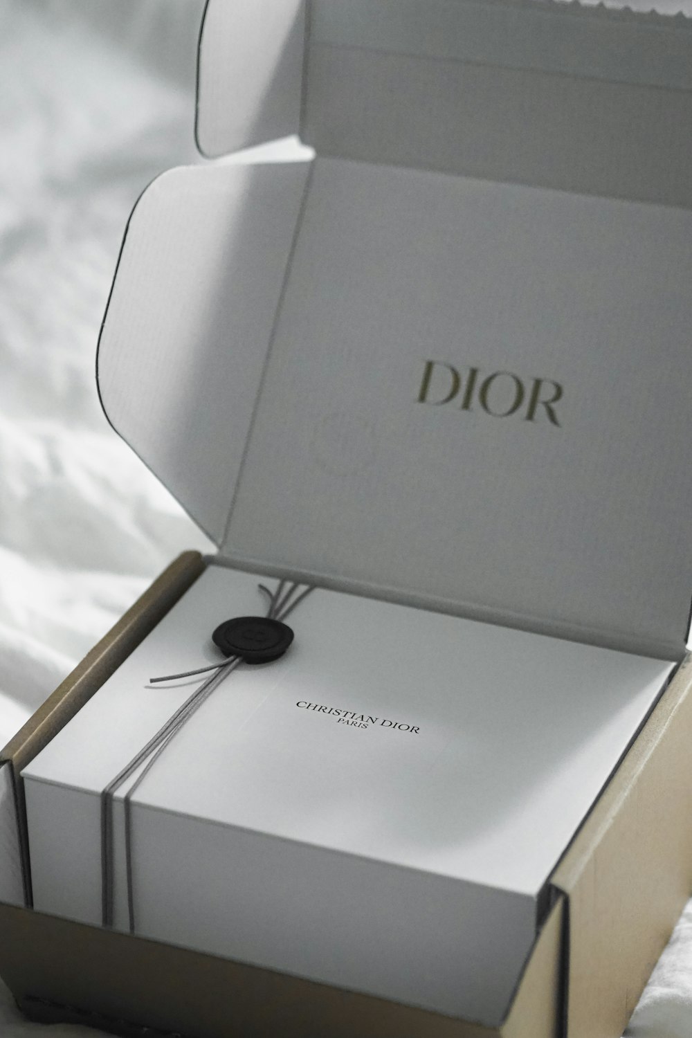 Luxury fashion product display with elegant branding