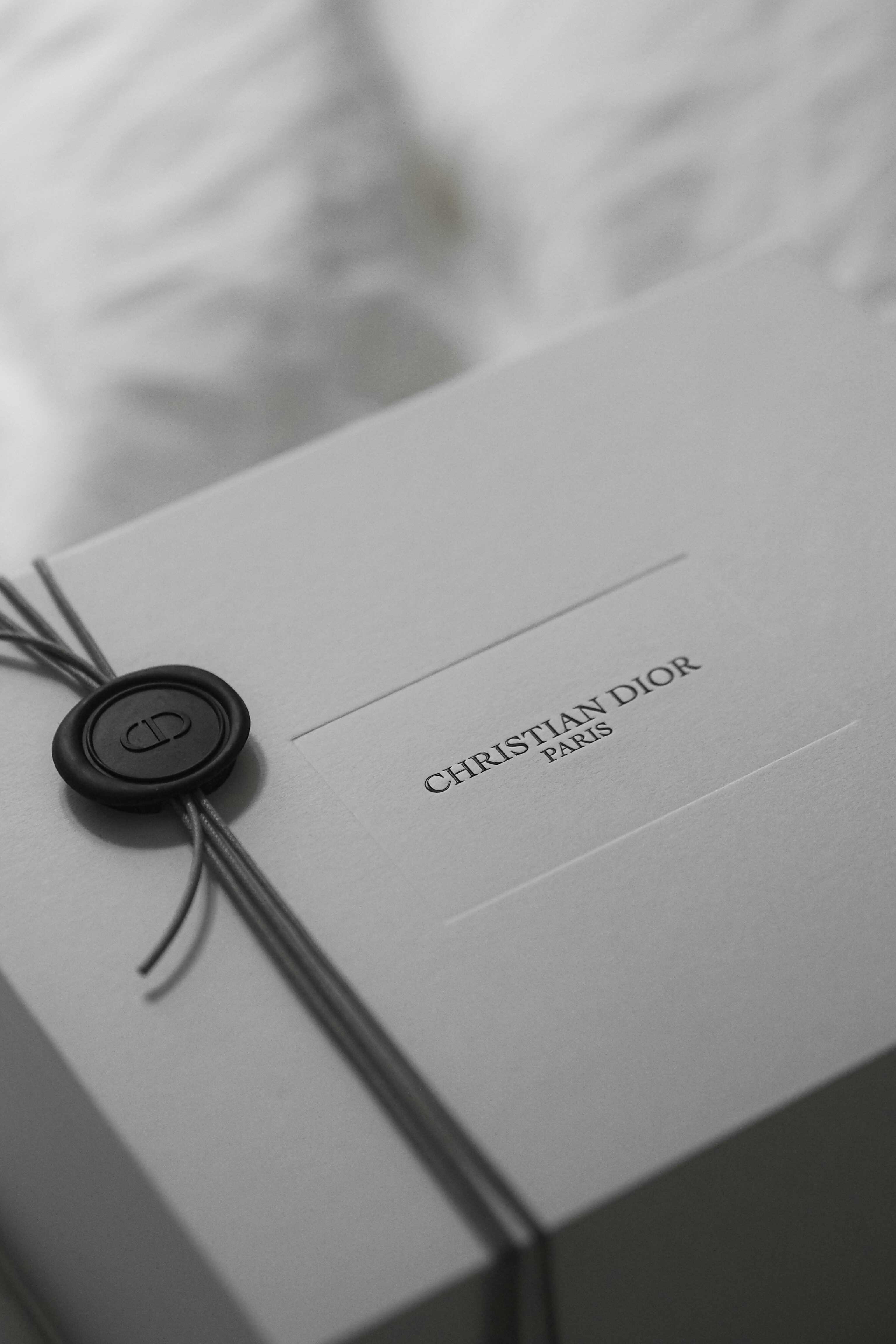 Christian dior gift box with wax seal