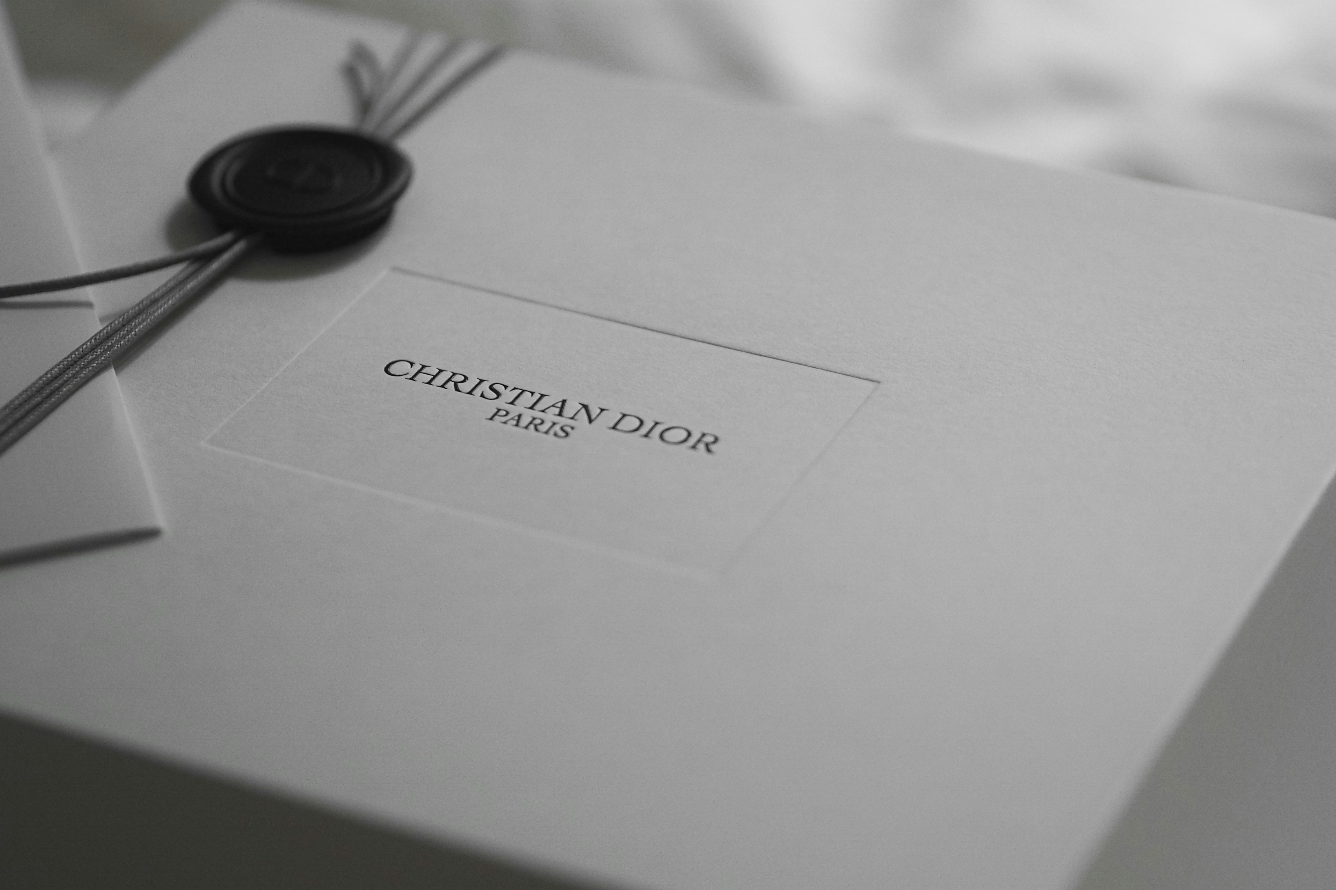 White Dior gift box with wax seal