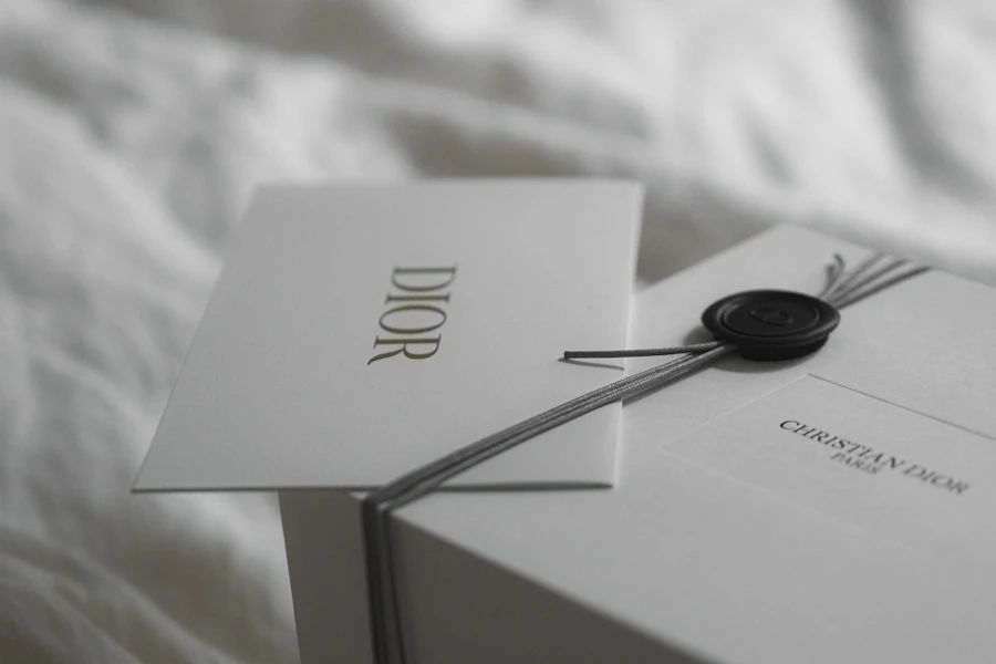 Dior gift box with wax seal and ribbon