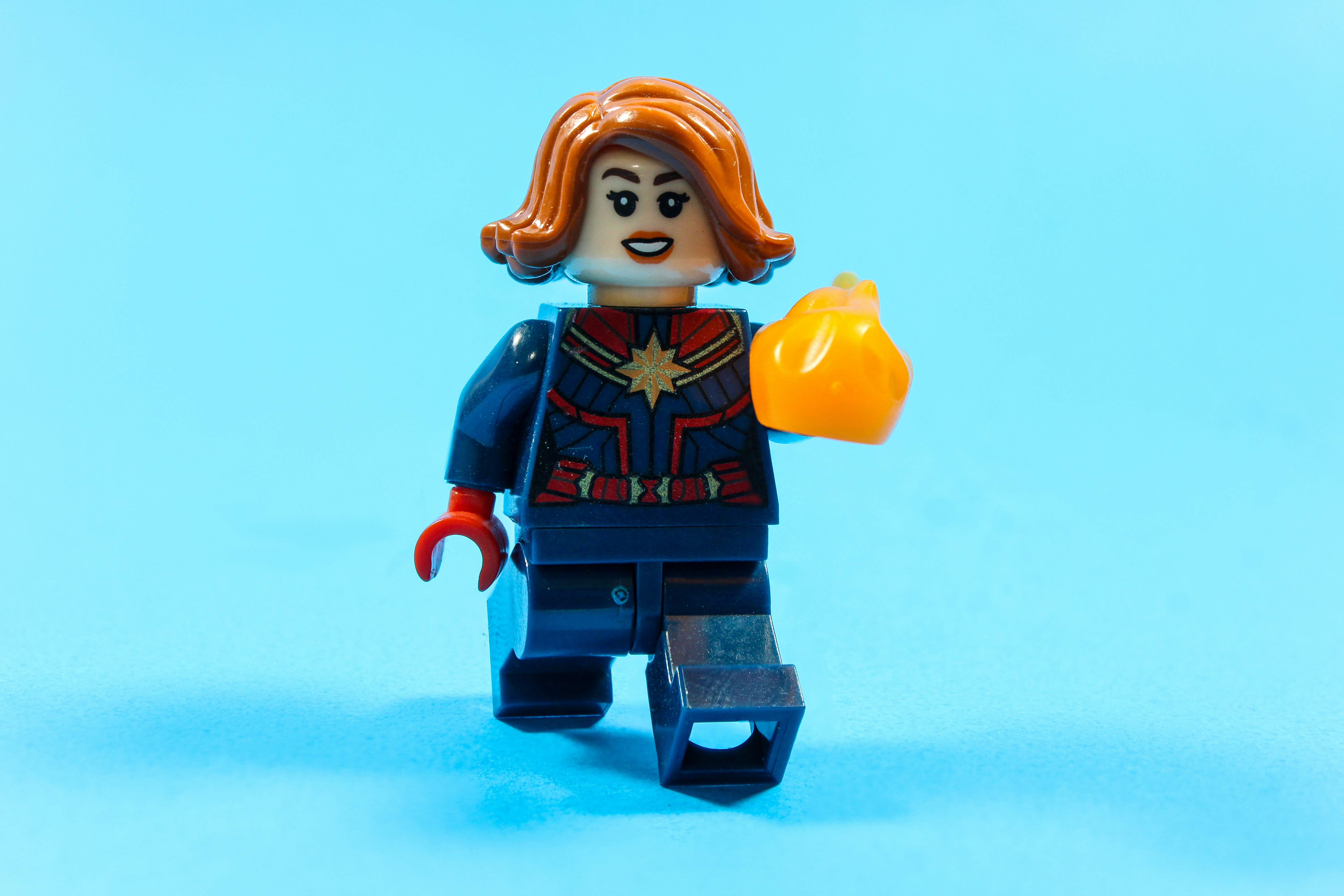 Lego captain marvel with energy blast