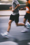 Runners in a race with motion blur