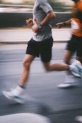 Runners in a race with motion blur