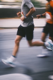 Runners in a race with motion blur
