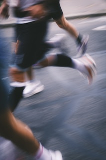 Runners in motion during a race