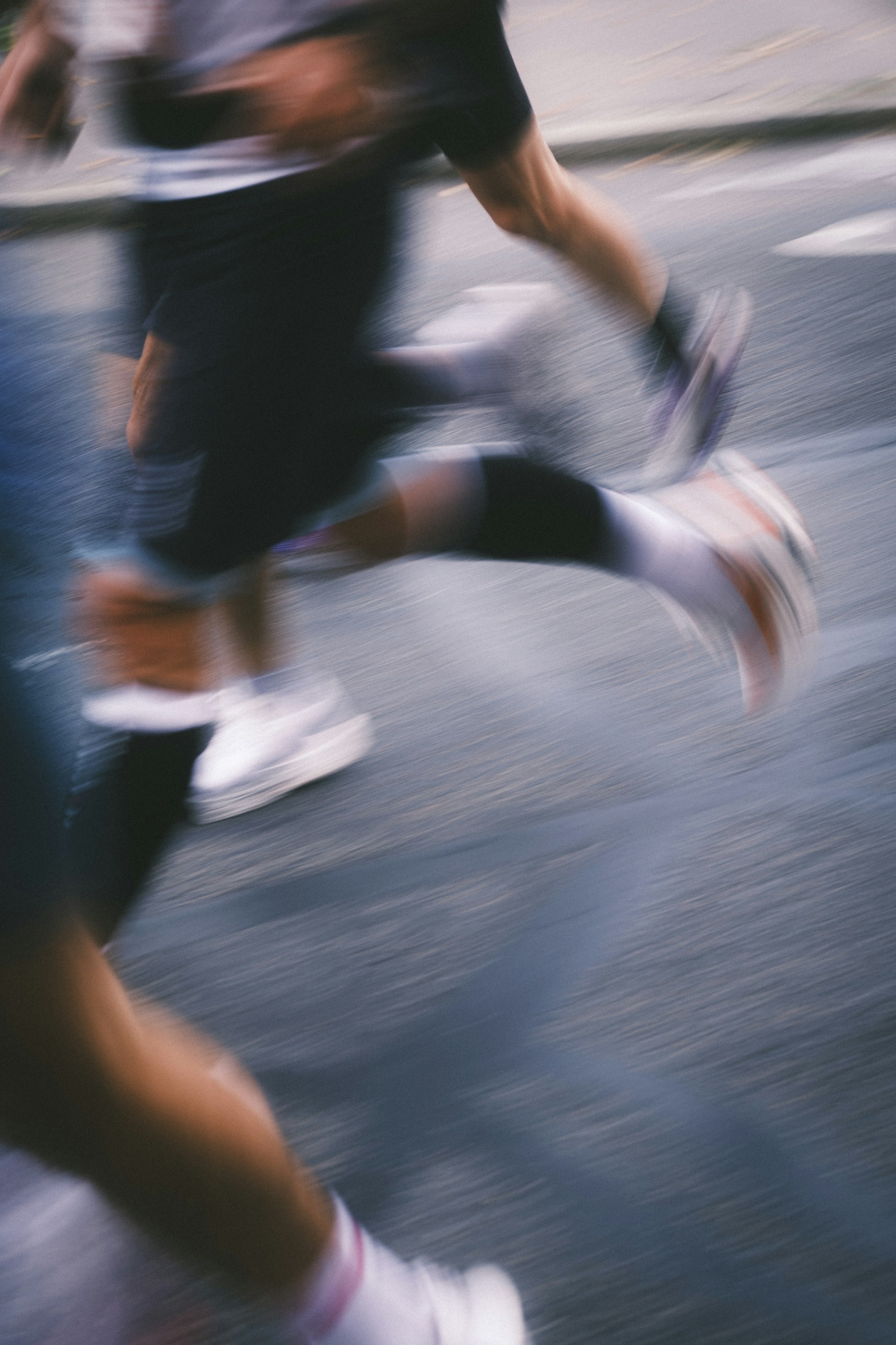 Runners in motion during a race