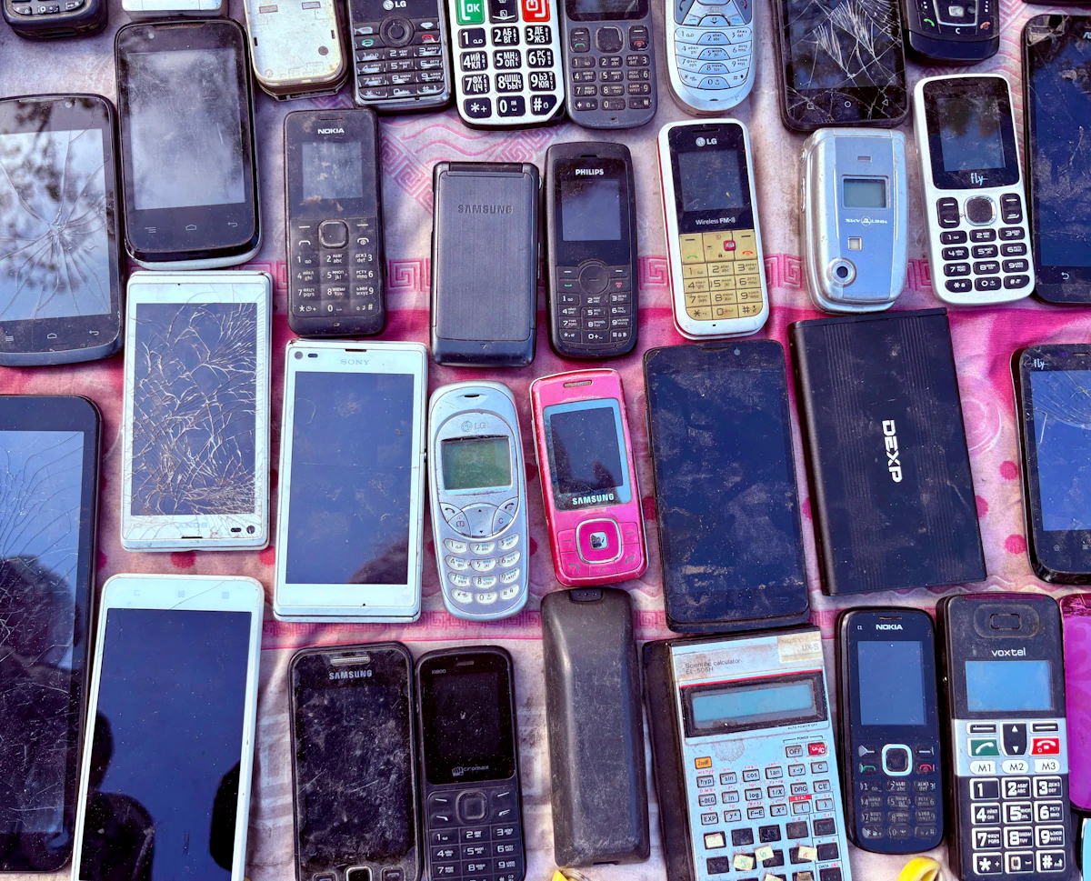Used and damaged phones ready for buyback inspection