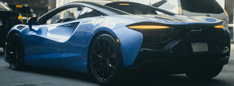 Sleek blue sports car, a sugar daddy's statement